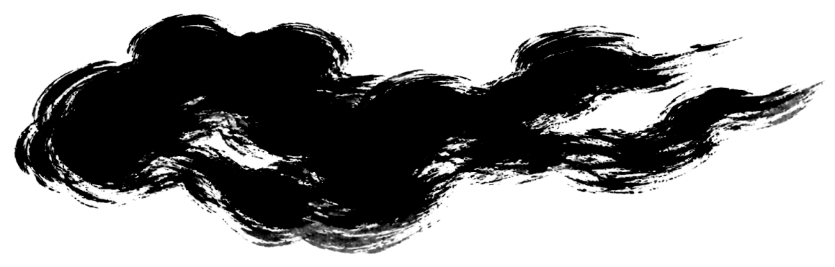 流れる雲の筆文字フリー素材