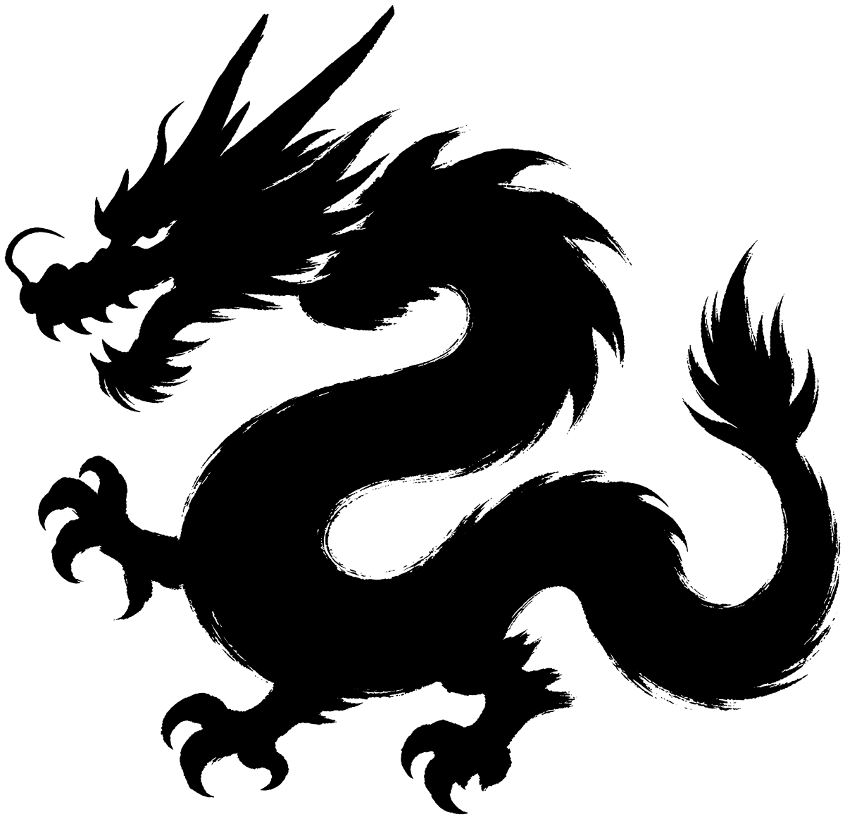 龍の絵の筆文字フリー素材