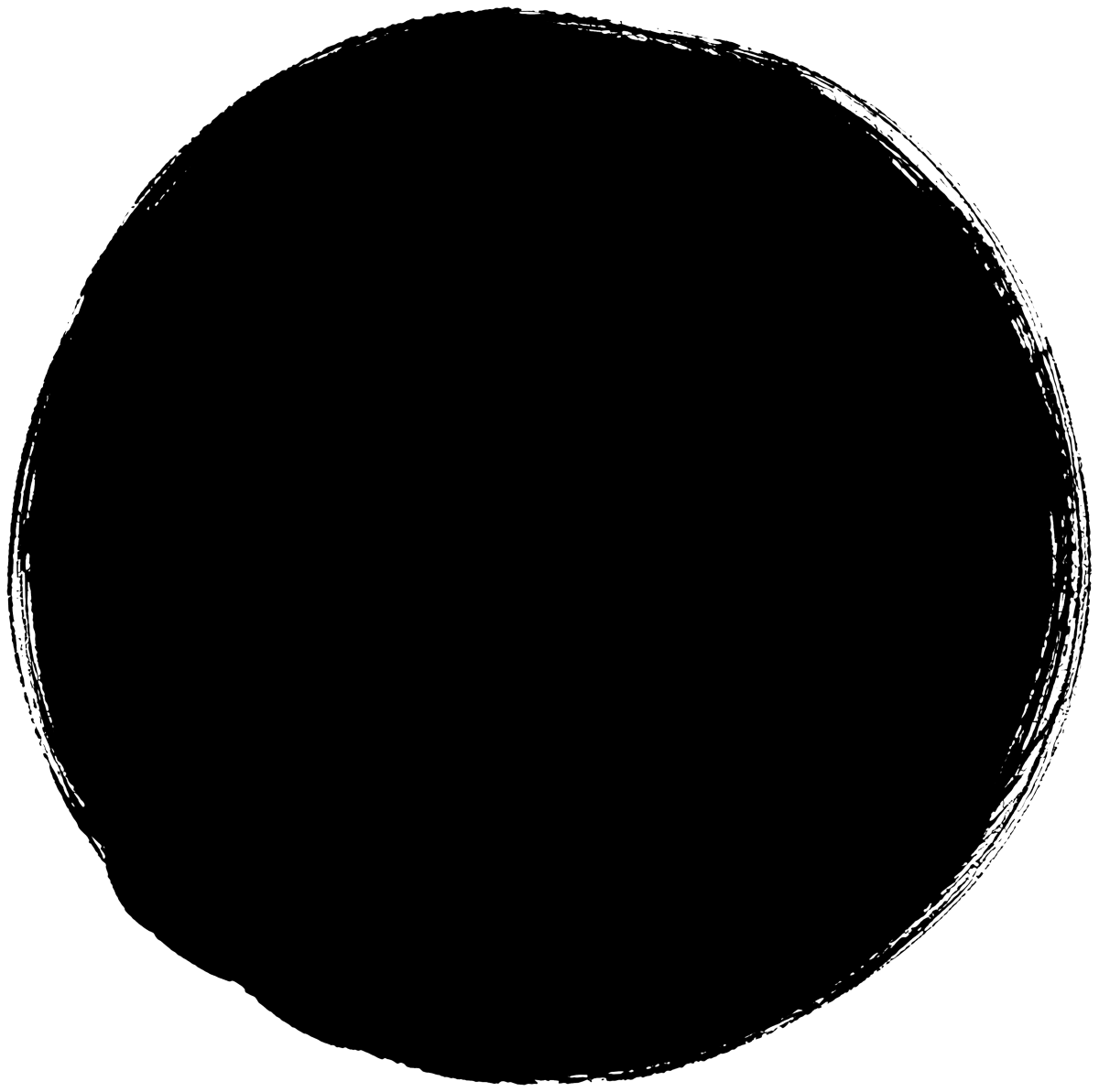 円相（塗り）の筆文字フリー素材