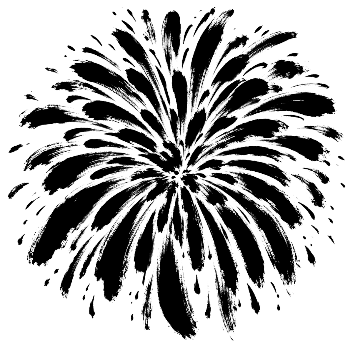 大輪の花火の筆文字フリー素材