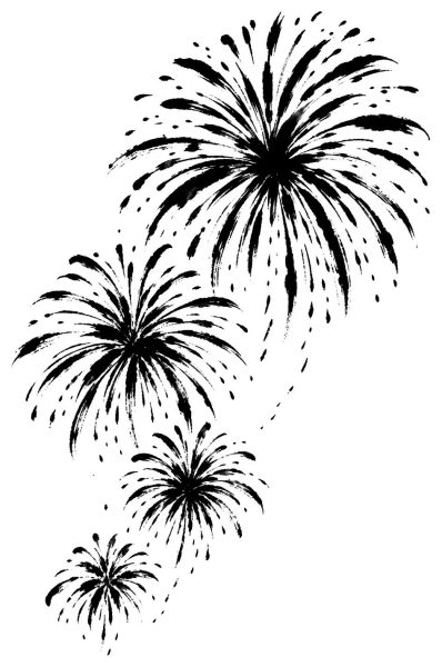 連なる花火