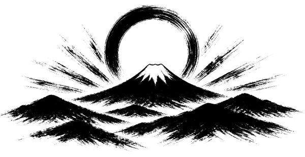 山から昇る初日の出