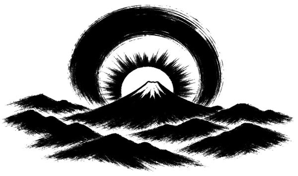 山から昇る初日の出