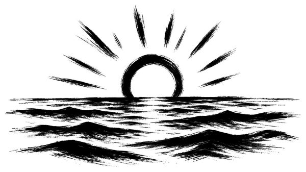 海から昇る初日の出