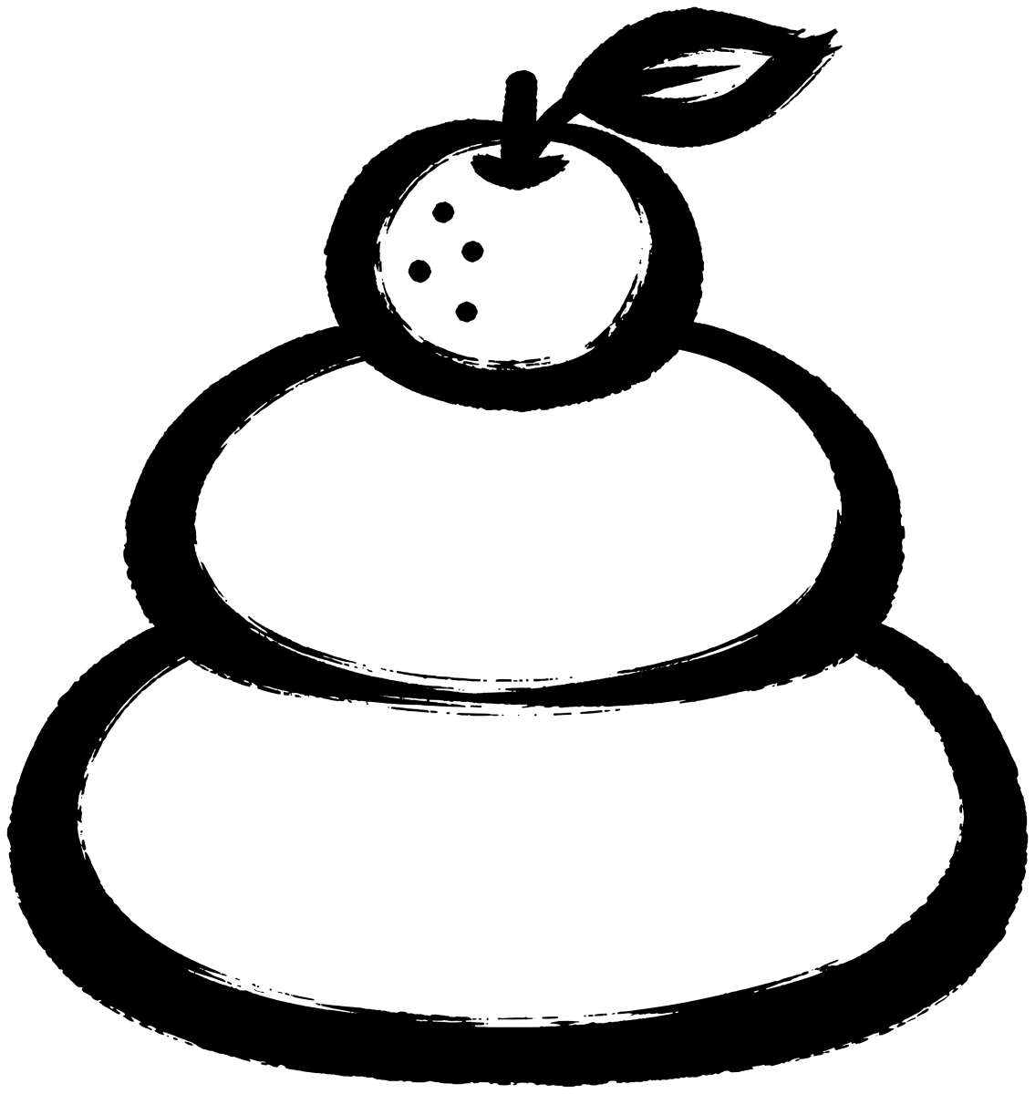 鏡餅の筆文字フリー素材