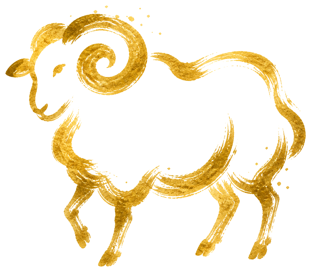 金の羊（一筆書き）
