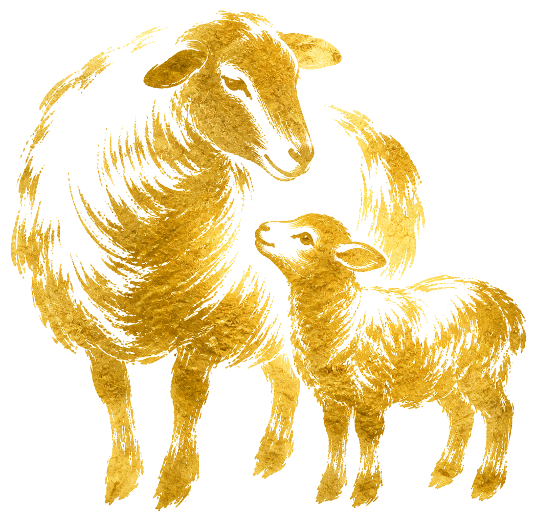 金の羊（親子）