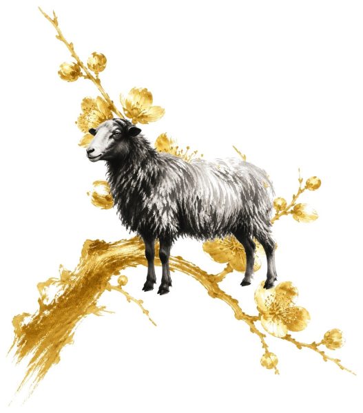 羊の金彩（梅）