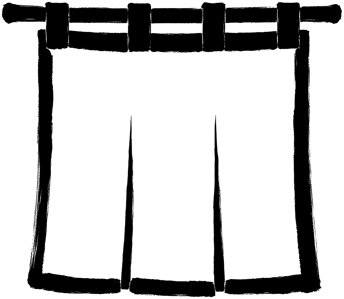 のれんの筆文字フリー素材
