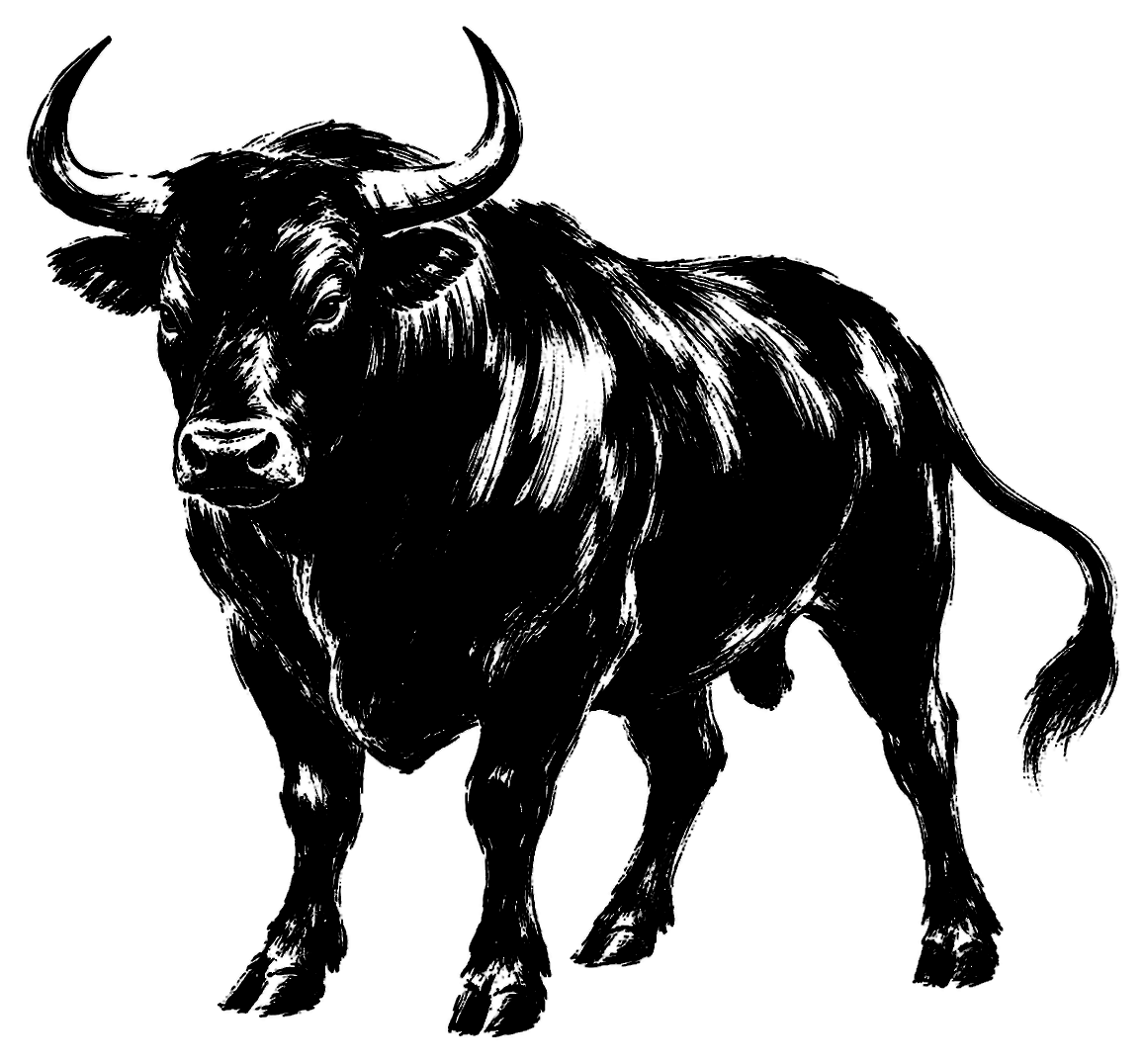 牛の筆文字フリー素材