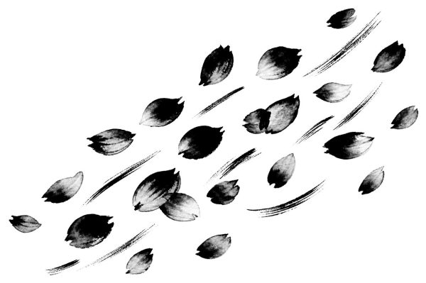 桜の花びら散らし