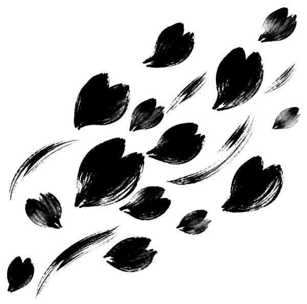 桜の花びら散らし