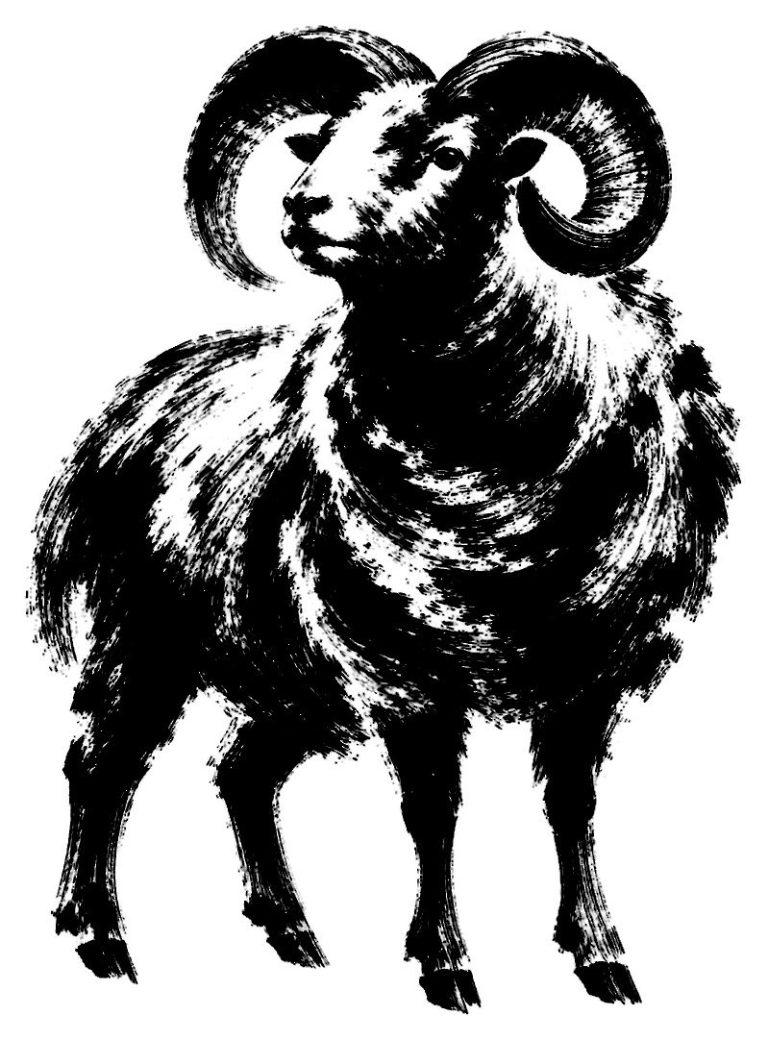 力強い羊