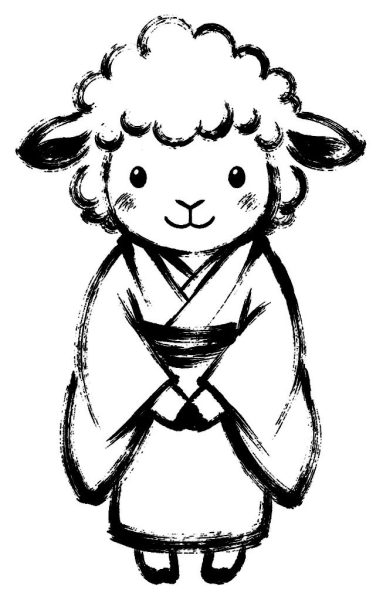 晴れ着の羊