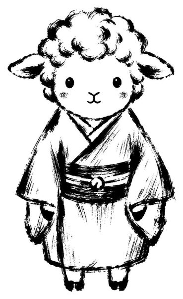 晴れ着の羊
