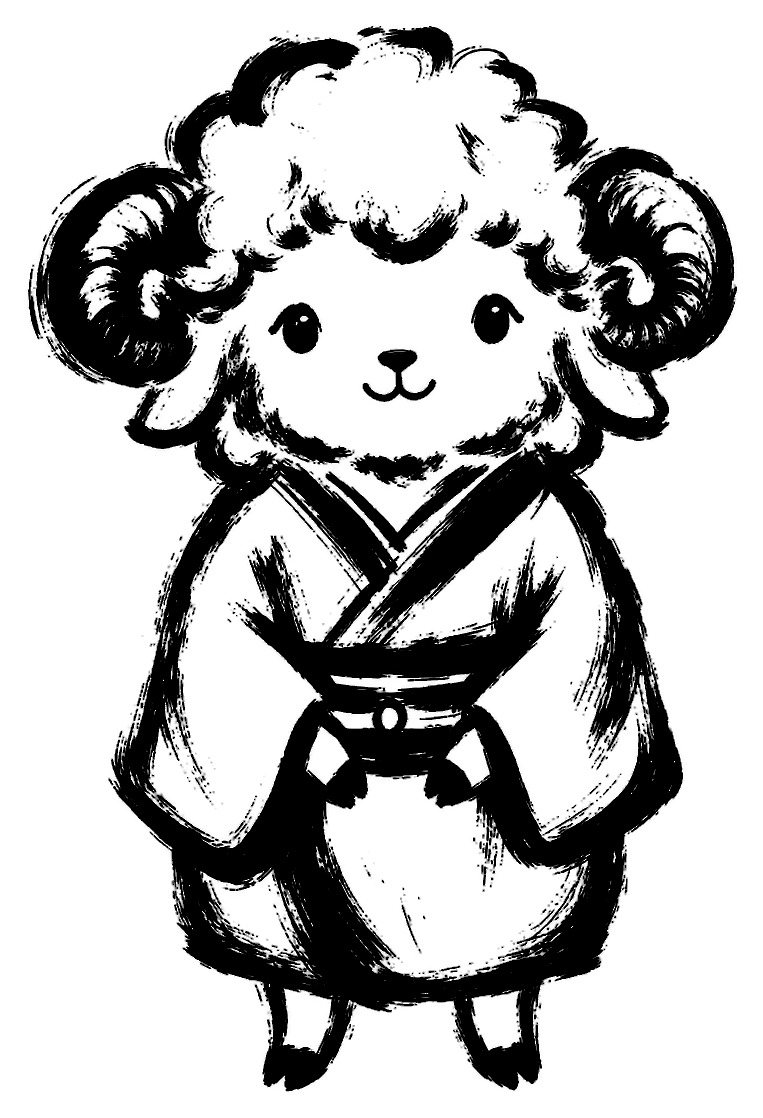 晴れ着の羊