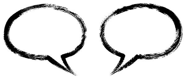 対話の吹き出し2つ