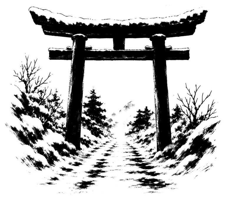 雪の鳥居