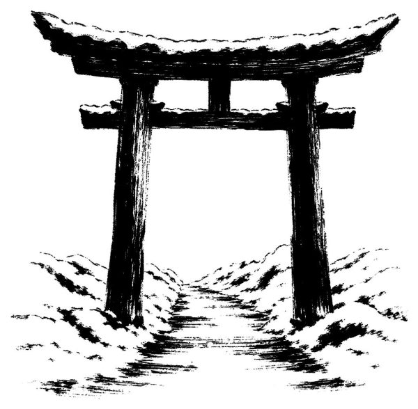 雪の鳥居