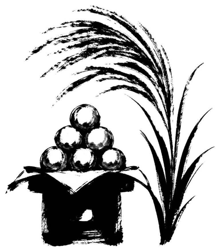 月見団子とすすき